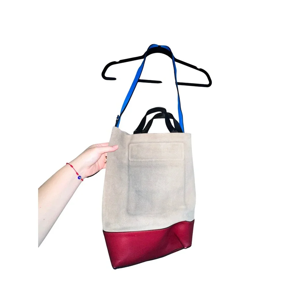 Rag & Bone Walker Convertible‎ Tote Bag Suede Leather Red Bottom
